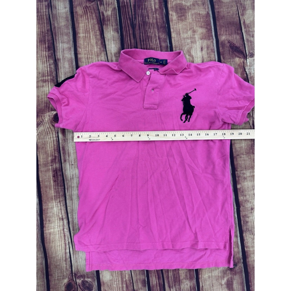 Polo Ralph Lauren Mens Pink Polo Shirt Big Pony Embroidered Logo Size M